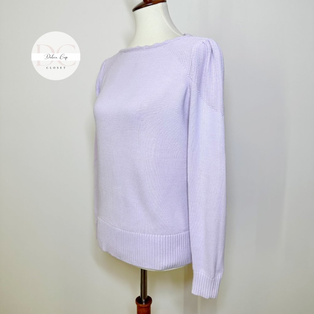 ANN TAYLOR LOFT 100% Cotton Lilac Sweater Size XS - Picture 4 of 7